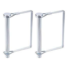 DTGN 10mm x 80mm (DxL) Shaft Locking Pin - 2Pack - Good for Farm Trailers Lawn - Carbon Steel Square Trailer Coupler Pin - Silver Tone