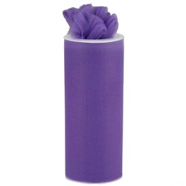 5pcs of 6" x 25 Yards Wedding Tulle Roll for Favors (SRBa) Pew Bows Decorations (Purple)