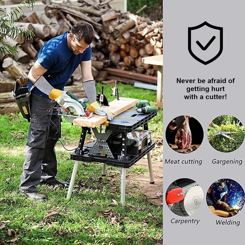 KGDUYC Work Gloves, Cut Resistant Arm Sleeves for Outdoor Camping