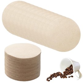 600pcs Filter Papers Unbleached Coffee Filter Papers 64mm Round Coffee Filters Papers Filters Compatible with Espresso Coffee Makers(Wooden)