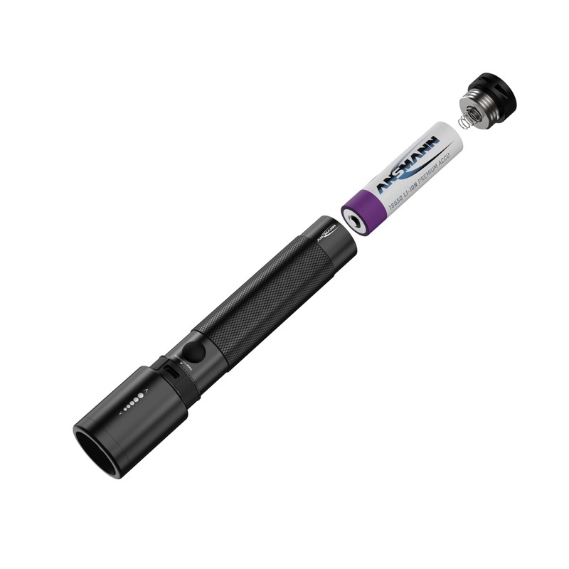 ANSMANN LED Future Flashlight, Aluminium Black