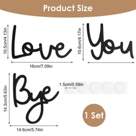 Love You Bye Above Door Sign, Love You Bye Sign Words Handcrafted Plywood Script for Hallway Decor, Black Wall Art for Home Decor Home Decoration