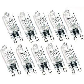 G9 Halogen Light Bulbs 25W T4 JCD Type Crystal Clear Dimmable Bi Pin 2700K Warm White for Chandeliers, Pendants, Cabinet Lights Bathroom, 10 Pack
