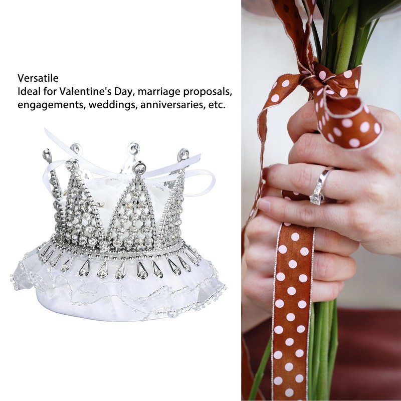 Crown Ring Box Luxurious Romantic Engagement Ring Box Portable Compact