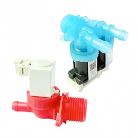 W11688994 & W11688995 Washer Cold and Hot Water Inlet Valve Set 1/2 in Threaded NPT Replacement for Whirlp Washing Machine Parts Replace W11486360 W11486361