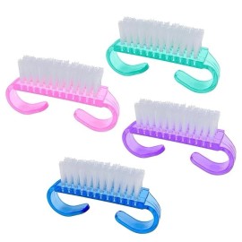 Brand: HANWER 4 Pack Handle Grip Nail Brushes, Colorful Mini Fingernail Brush, Hand Scrub...