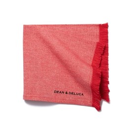 Dean and Deluca Cotton Chambray Napkins, Red, Approx. 17.7 x 18.7 inches (45 x 45 cm)