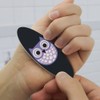 Cute Purple Owl Double-Sided Oval Nail File Emery Board Set