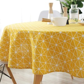 Tablecloths Cotton Linen Round Tablecloth Round Simple Style Twill Table Cover Table Cover for Dining Kitchen Home Tabletop Decoration (Diameter 100cm /40 inch)