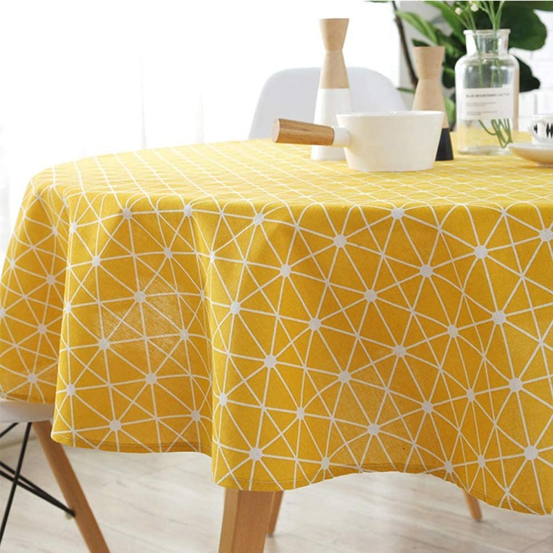 Tablecloths Cotton Linen Round Tablecloth Round Simple Style Twill Table