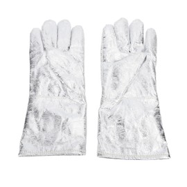 Aluminized Welding Gloves, Heat Resistant Flame Retardant Gloves with Cotton Liner, Aluminum Foil Insulated Lightweight for Metal Casting, High Temperature Workshop