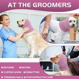 Nanaki Dog Head Cover Quiet Dog Headband No Shake Ear Wrap Anxiety Relief & Calming Dogs, Hood for Dogs, Pet Ear Protector Dog Calming Hoodie Ear Cover Muffs for Dogs Noise Protection Grooming Bathing