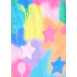 iscream + Corey Paige Designs Big Girls' Silky Soft Plush Spa Wrap - Graffiti Stars, X-Small/Small (4-8)