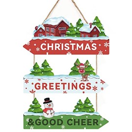 ANHUIB Christmas Wooden Sign Decorations,Christmas Plaques Signs,Xmas Ornaments for Indoors,Christmas Wall Decorations Indoor Outdoor,Christmas Door Windows Hanging Sign,Xmas Decoration for Home Party