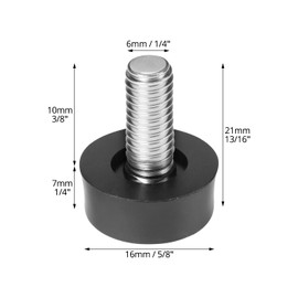 QWORK® 24 Pcs Black Adjustable Furniture Feet Screw Feet M6x10mm