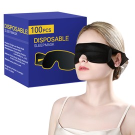 CROUVM Pack of 100 Disposable Sleep Eye Mask for Men Women, Blindfold Eye Mask Shade Cover for Sleeping, Night Sleep Mask, Block Out Light, Soft Comfort Eye Shade Cover for Travel Yoga Nap