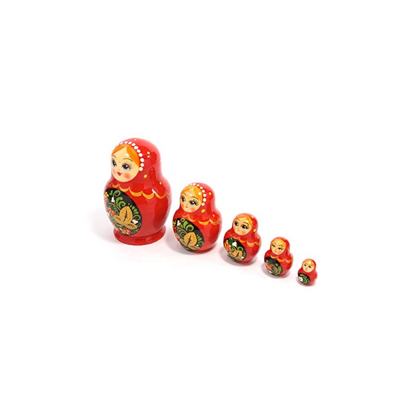 Semyonov Matryoshka 5 Piece Headband "Khokhroma" (RED) [Made in Russia]