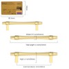 Amerdeco 10 Pack Brushed Gold Cabinet Pulls 3.75 Inch(96mm) Hole