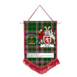 Gray Scottish Clan Scotland Car/Wall Pennant With Red Border Great Souvenir