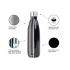 YOKO DESIGN 1336 Double-Walled Thermos Flask, Stainless Steel, Black, 19.8