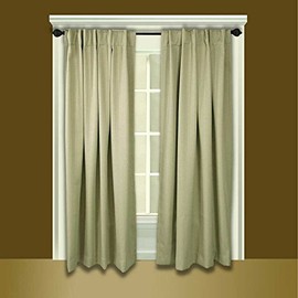 Ricardo | Grand Pointe Room Darkening Back Tab Curtain Panel | 54" W x 96”L | Natural | Single Panel w/Rod Pocket | Black Out Curtain | Livingroom, Bedroom, Dining Room | Versatile | Machine Washable