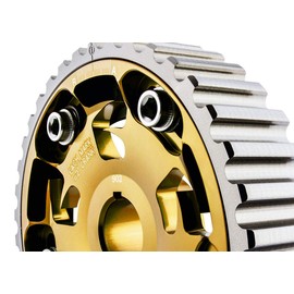 VMS RACING Adjustable Fang CAM GEAR in GOLD Anodized Machined CNC Billet Aluminum Compatible with Honda Civic D15 D16 1.5L 1.6L SOHC 96-00 1996-2002