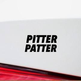 Decal Stickers of Pitter Patter 1 (Black) (Set of 2) Premium Waterproof Vinyl Decal Stickers for Laptop Phone Accessory Helmet Car Window Mug Tuber Cup Door Wall Decoration - ANDstic872956BL