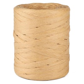 200 Metres Natural Raffia Paper Ribbon, Raffia Natural Paper Cord, for Craft Projects, Gift Wrapping, Weaving and Gardening