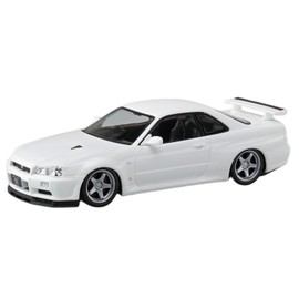 Aoshima Bunka Kyozai No. 11-SP3 1/32 The Snap Kit Series Nissan R34 Skyline GT-R Custom Wheel (White Pearl) Color Coded Plastic Model