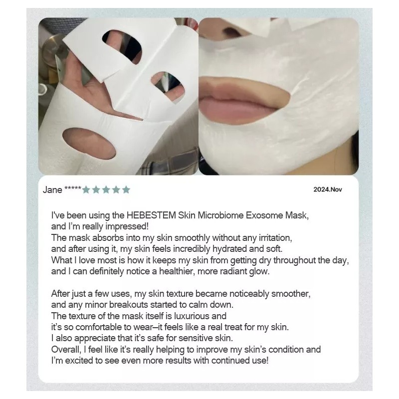 Hebestem [Hebestem] Skin Microbiome Exosome Mask Sheet, Mother’s day gift