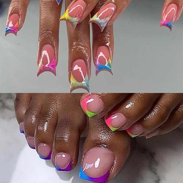 MERVF Square Press on Nails Medium & Press on Toenails
