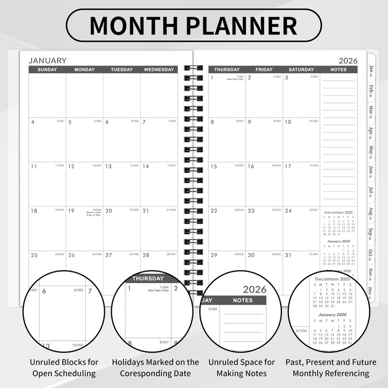 2026-2030 Monthly Planner/Calendar - 5 Year Planner 2026-2030 with Tabs,