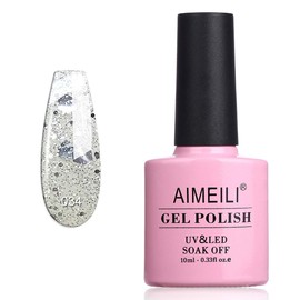 AIMEILI UV LED Gellack ablösbarer Klar Glitzer Gel Nagellack Gel Polish - Marbled (034) 10ml