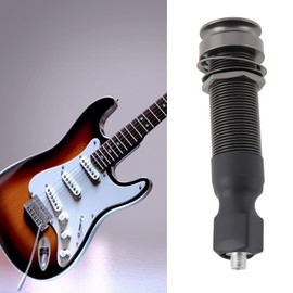 YINETTECH Endpin Jack Sound Pick-up Socket 6.35mm Output 2.5mm Input for Acoustic Guitar Accessories 60.5x15.6mm, Black