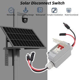 Solar Disconnect Switch, Solar Isolator Switch, MCB 2P DC 500V 32A Disconnect Switch with IP65 Waterproof Switch Box, with Cable and PV Connector, DC Circuit Breaker for Solar Panels