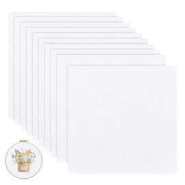 BENECREAT 20 Pcs White Embroidery Fabric, 15.5x15cm Pre-Cut Natural Cotton Embroidery Cloth, Rectangle Cross-Stitch Fabric for Embroidery Pattern Design, Garment Decoration DIY