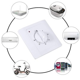 GOTOTOP 30 Minute In-Wall Countdown Timer AC 220V 10A Accurate Countdown Timer Energy Saving for Fans Kitchen Phone Charger White