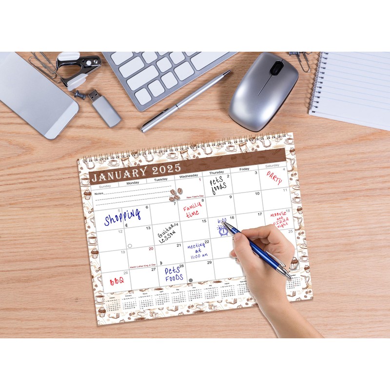 2025 Monthly Desktop/Wall Calendar/Planner - Habit Tracker - Daily, Weekly