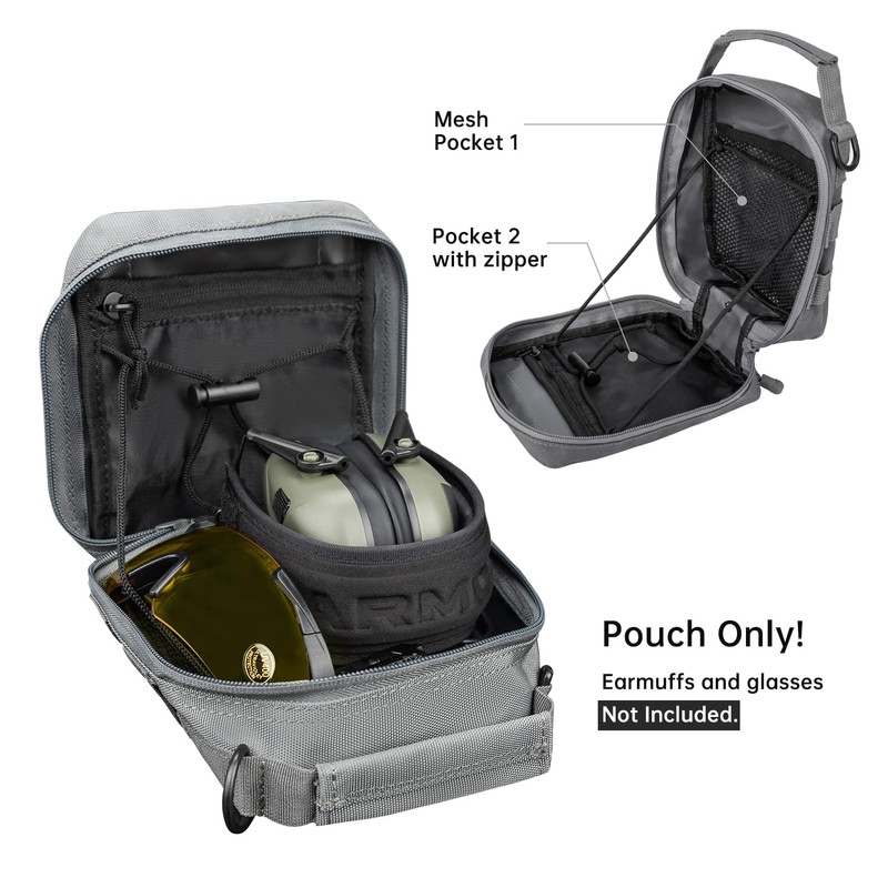 Earmor Molle Pouch Shooting Range Tactical Bags for Shooting Earmuff,
