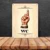 Vintage Toilet Sign Direction Sign Passage in Beige