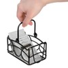 Elsjoy 2 Pack Sugar Packet Basket with Handle, Black Metal
