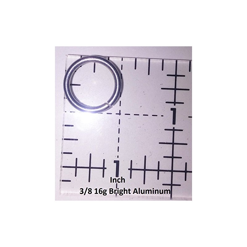 Black Anodized Aluminum Jump Rings 100 3/8 16g Saw Cut