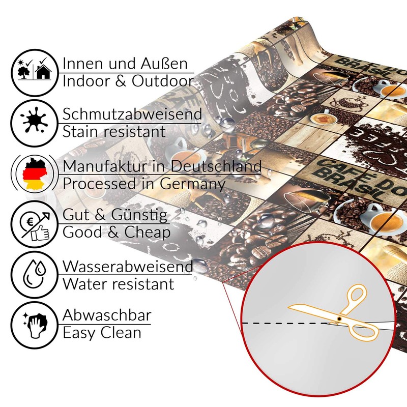 Anro Oilcloth Wax Tablecloth, Washable