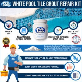 Pool Patch White Pool Tile Grout Repair Kit, 3-Pound, White