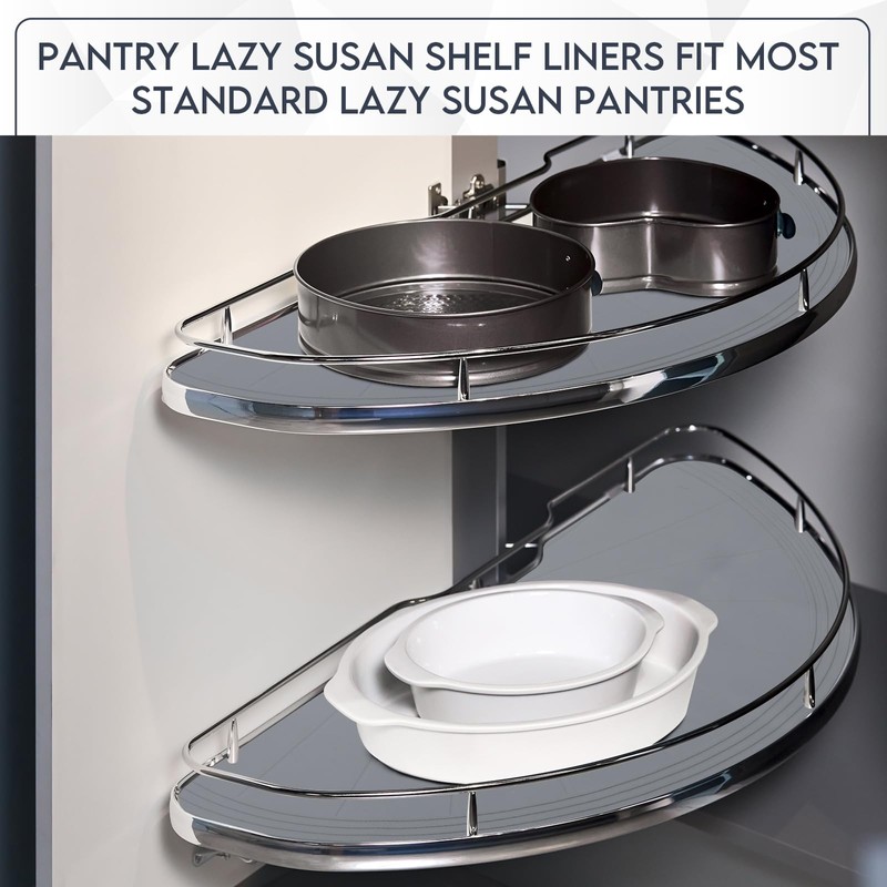 DoubleFill 2 Pack 26 Inch Lazy Susan Shelf Liner Silicone