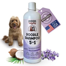 Dood Woof Dog Shampoo and Conditioner for Doodle | Natural Shampoo for Smelly Dogs | Dog Grooming Bath Supplies for Puppy Coat Care | Goldendoodle, Bernedoodle, Poodle, Puppy Shampoo and Conditioner