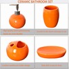 JHLAYKG Orange Bathroom Accessories Set 4 Pcs, Ceramic Bathroom Accessory