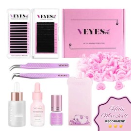 VEYES LC Glam Box Professional Lash Kit Handmade Reusable Eyelash Extension Kits with Mink Synthetic PBT Material for Trainingcolor: 59.99
