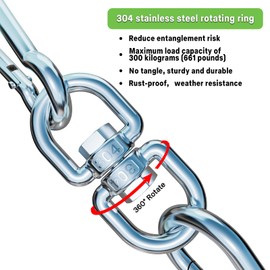 Dog Tie Out Cable and Stake for Camping,360°Swivel Dog Run- No Tangle,with 30FT Heavy Duty Cable,Rust Proof Runner Can Hold Up to 150 LBS Dogs for Park,Camping, Suitable for Any Tie Out Cable