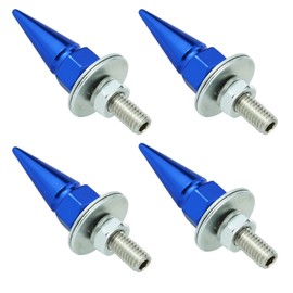 Arenbel Spike License Plate Bolts Kit Car Frame Screws Tag Nuts Fasteners Fit Vehicles Motorcycle Trucks SUV, 4Pcs Blue
